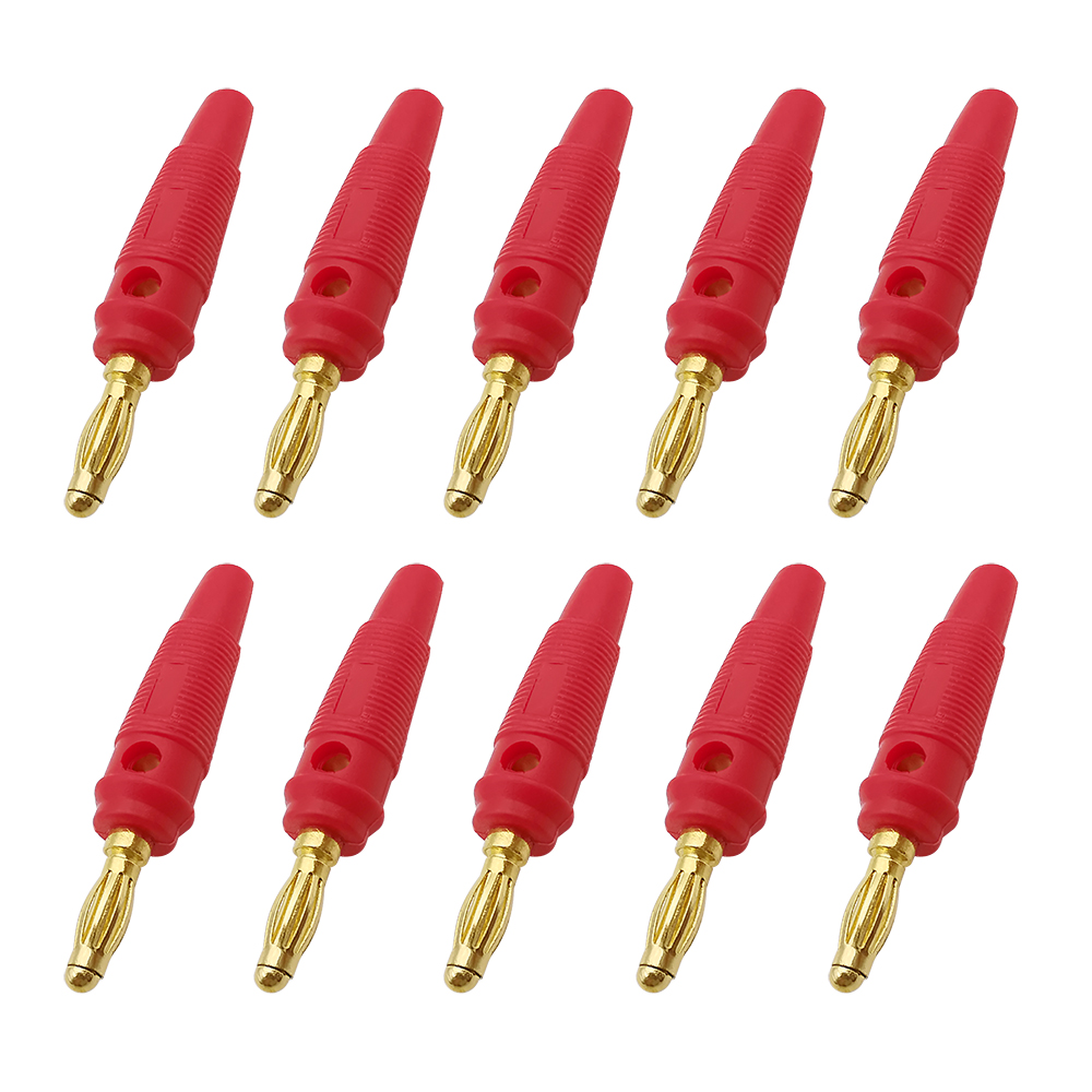 10 stück rot-schwarze 4mm- bananenstecker-lautsprecherkabelverbinder, vergoldet/vernickelt, 4mm bananenstecker (männlich/weiblich): Weiß