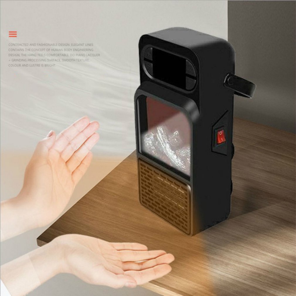 Small Household Flame Heater 110v Desktop Air Blower Leafless Electric Heating Wind Heater