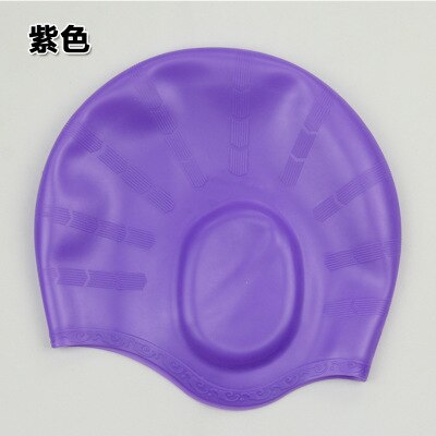 Sbart Silicone Swimming Cap - Unisex, Waterproof, Ear Protection for Long Hair, Diving: Purple