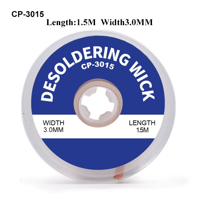tresse à dessouder Mèche à souder sans nettoyage, fil à souder, tresse avec Flux, outil de dissolvant de tresse, ventouse de soudure: 3mm