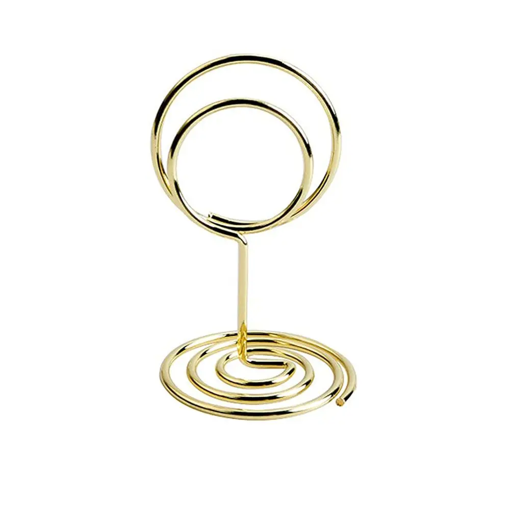Metalen Kaarthouder Bruiloft Feest Desktop Decoratie Plaats Kaarthouder Hartvorm Fotoclip Tafel Nummer Standhouder: Goud