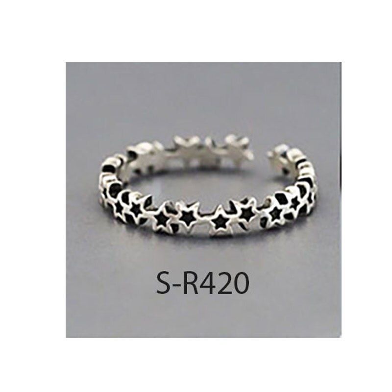 Multi-stil Vintage 925 Sterling Silber Ringe Handgemachte Größe 18mm Einstellbar Thai Silber Ringe Für Männer Frauen S-R414