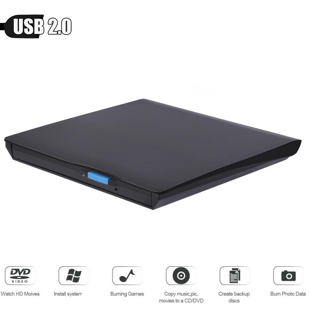 USB 2.0 Draagbare Externe CD-RW DVD-RW CD DVD ROM Speler Drive Schrijver Rewriter Brander voor iMac/MacBook Air/ pro Laptop PC Desktop