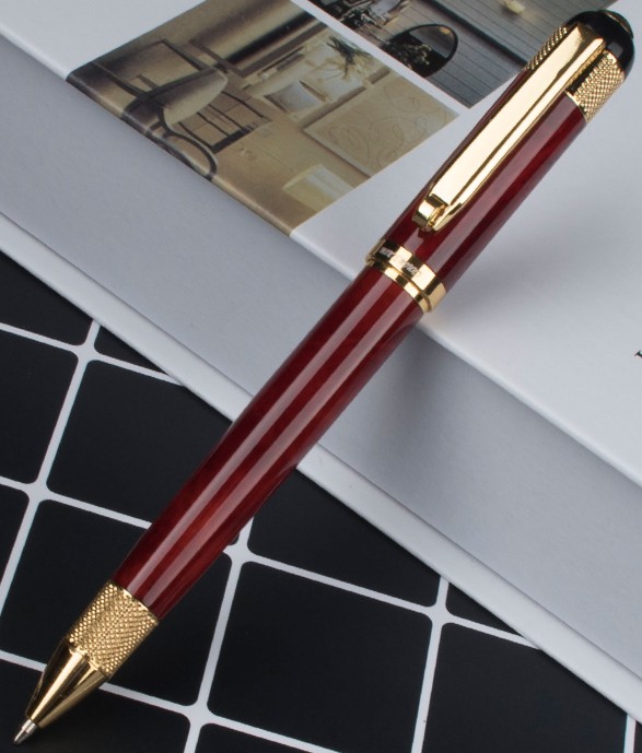 Stylo logo gravure MONTE monture rouge de luxe stylo à bille métal fournitures d'écriture stylos à bille: F