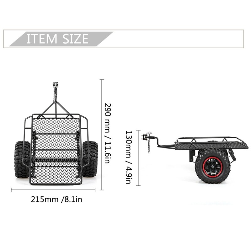 Metal RC Trailer Hopper Frame Simulation for 1/10 Rock Crawler Truck Trail Traxxas TRX-4 TRX4 Axial SCX10 RC4WD D90 CC01