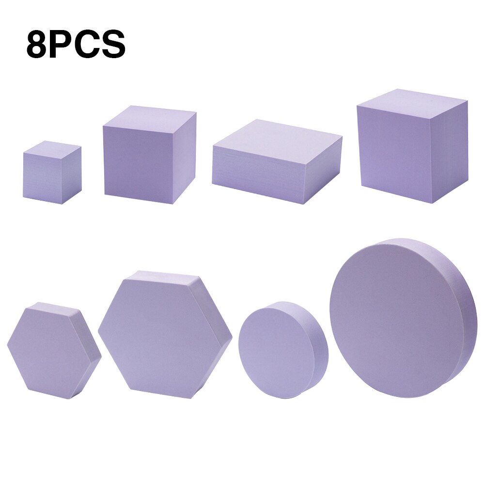 8pcs Hard Foam Shapes Makeup Tools Studio Shooting Props Geometric Cube Cosmetics For Lipstick Craft Photography Background