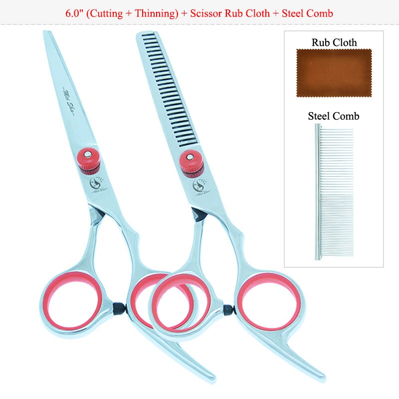 Meisha 6 inch Pet Grooming Scissors Dog Fur Clipper Straight Thinning Curved Shears Puppy Styling Tools B0001A: B0001A-09-60