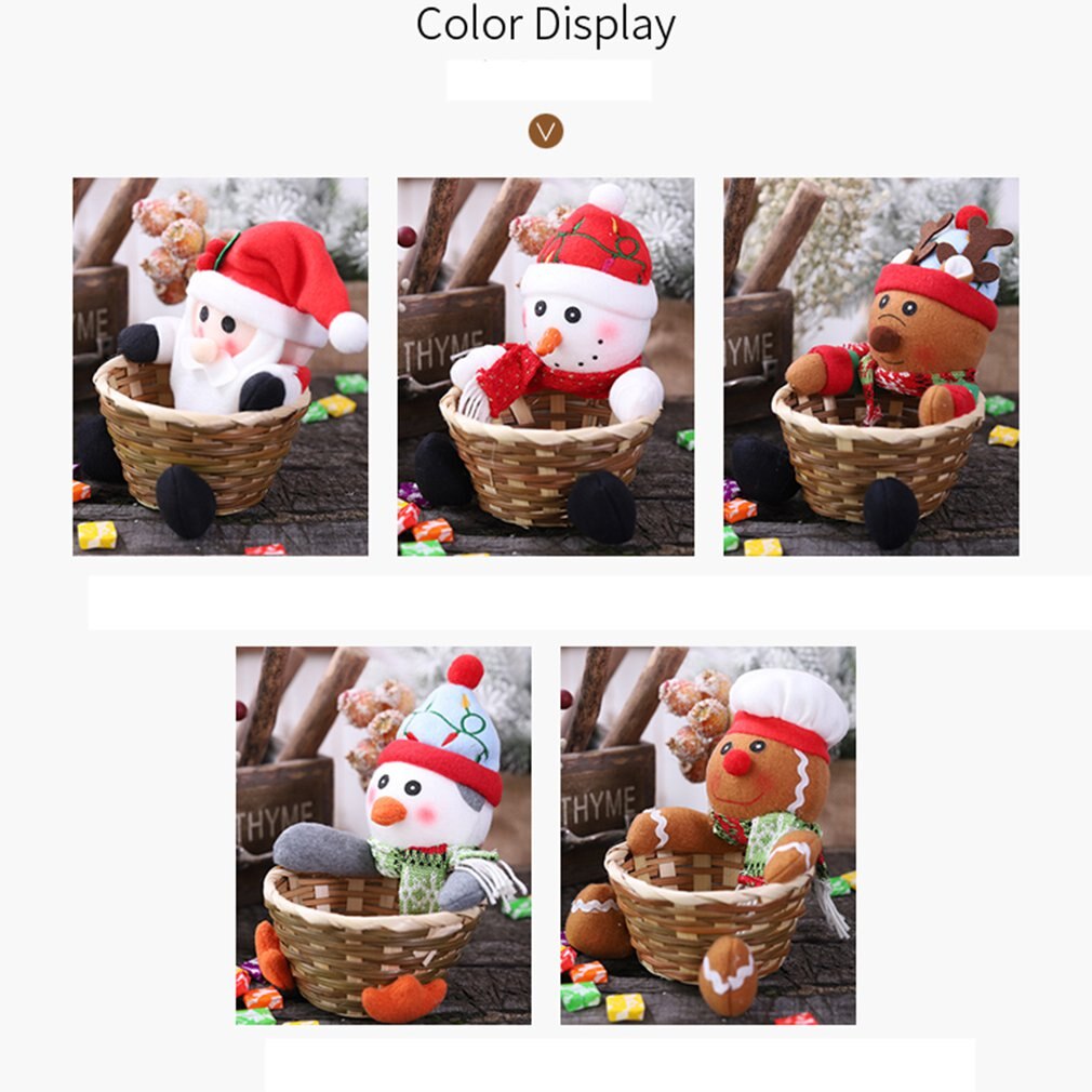 Christmas Fruit Basket Children Xmas Candy Sweet Storage Box Santa ELK Holder
