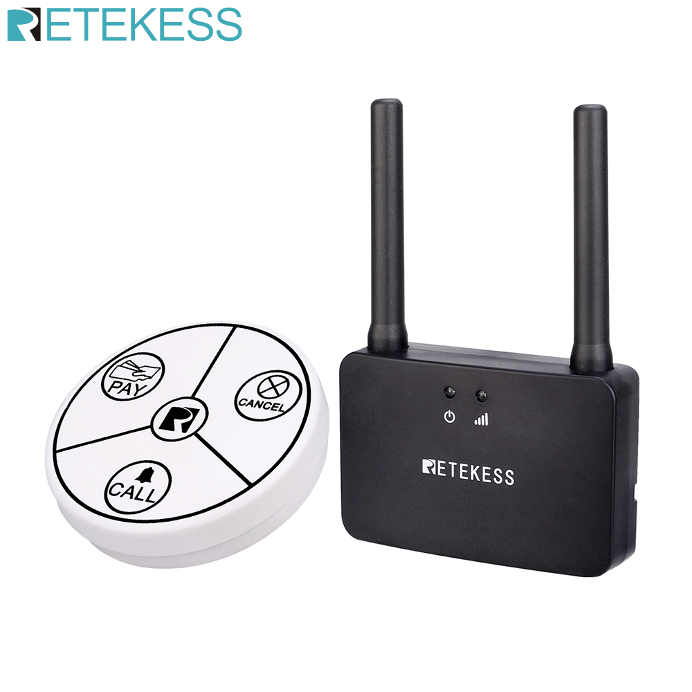 Retekess Waiter Calling System Wireless Call Self-Powered Waterproof Call Button and Signal Amplifier for Cafe Restaurant