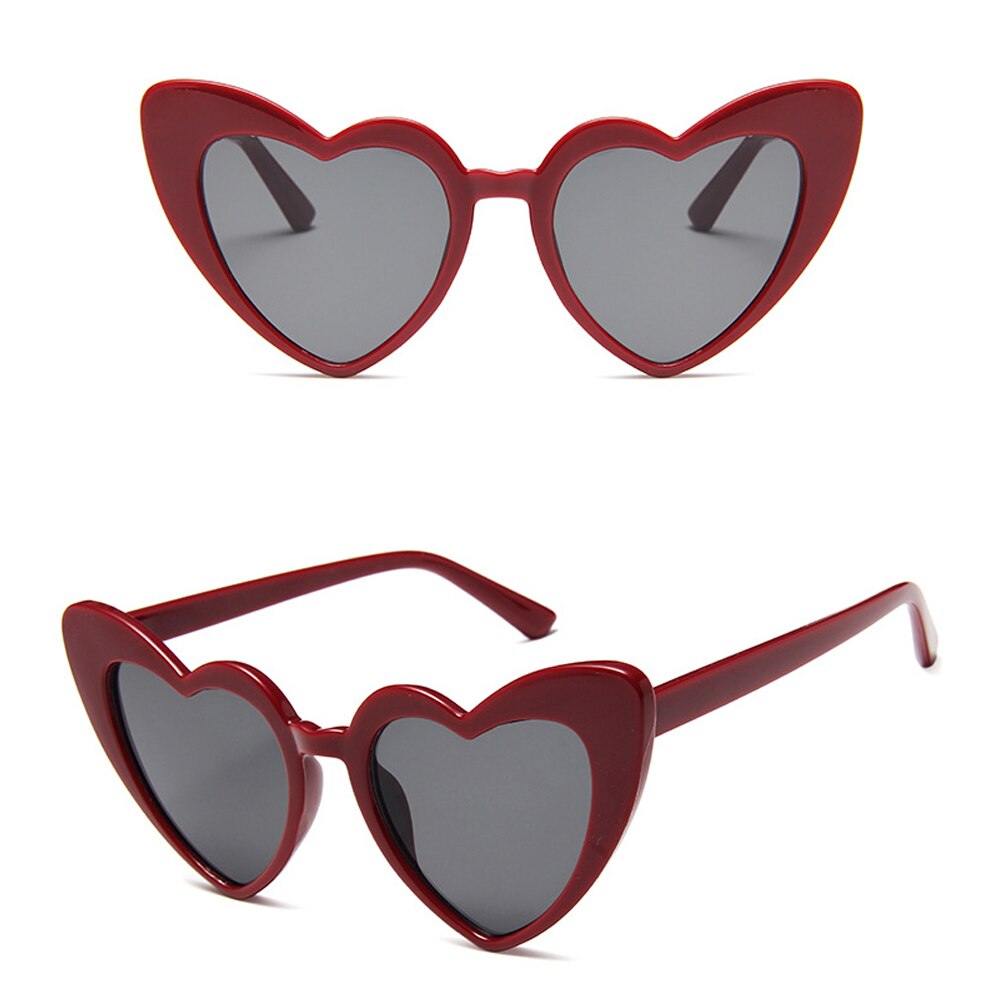 Hart Zonnebril Vrouwen Cat Eye Zonnebril Vrouwelijke Retro Liefde Hart Vormige Glazen Dames UV400 Bescherming