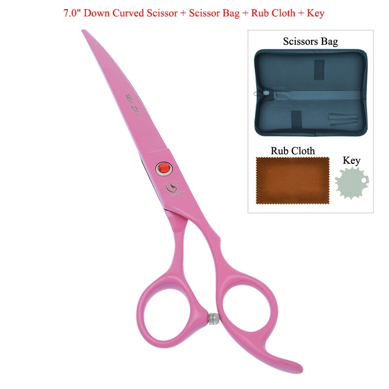 7" Pet Scissors for Dog Grooming Straight Curved Shears Animal 40% Cut Off Thinning Trimmers Dog Accessories B0036A: B0036A-08-70