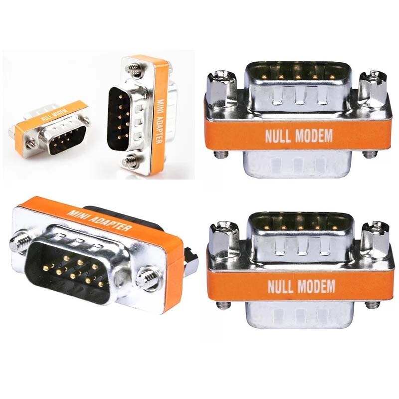 Mini Null Modem DB9 Male to DB9 Male plug Adapter Gender Changer