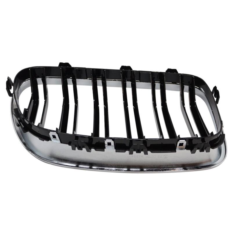 Argent + noir double aileron Grille avant Grille capot nez pour BMW F10 F11 5