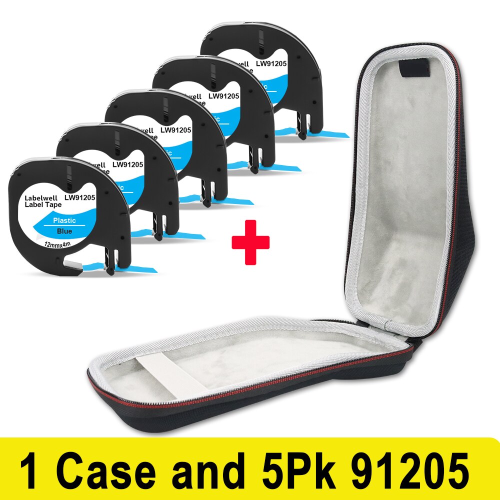 Labelwell ochronny futerał podróżny do Dymo Letratag LT-100H LT100H wytwórnia etykiet twardy futerał do przenoszenia schowek LT 91201 12267: 1 Case 5PK 91205