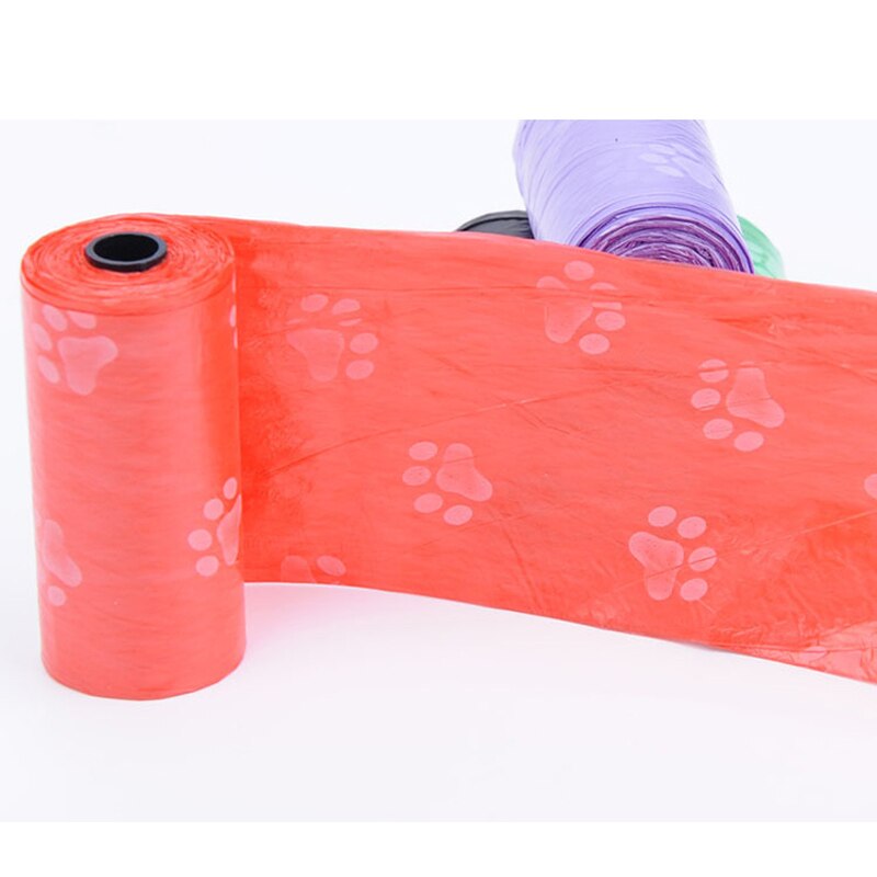 1Roll 15pcs Pet Waste Poop Bags Degradable Dog Waste Bags Dog Garbage Clean-up Bag PE Puppy Cat Poop Cleaning Dog Pooper Bag