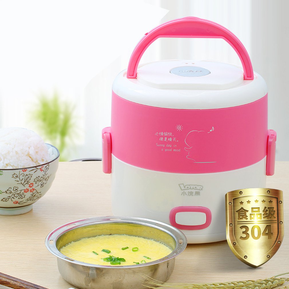 Small raccoon electric lunch box multi-function cooking lunch box Double-layer 304 stainless steel liner heating lunch box