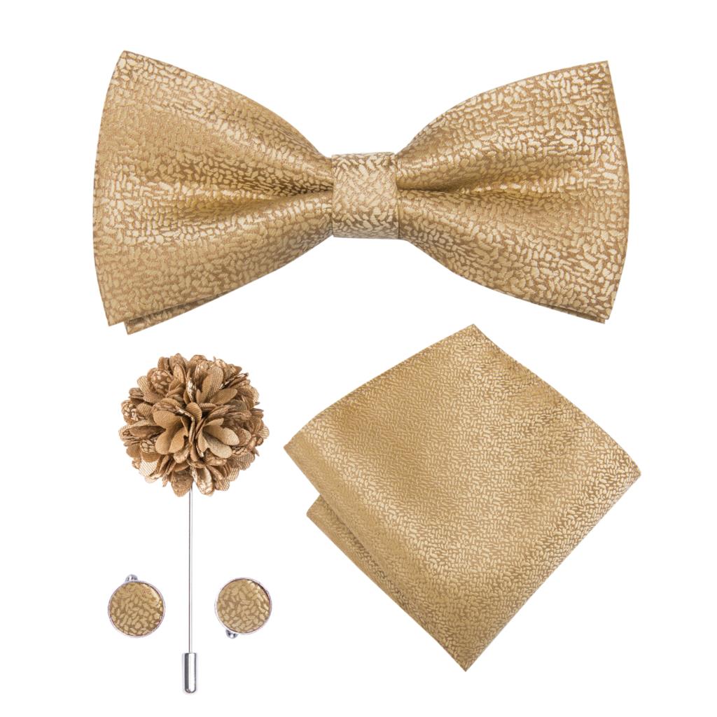 Høytstående silkesløyfe til menn, lommetørkle, mansjettknapper, brosjesett, jacquard, sommerfuglknute, sløyfe til menn, bryllup, forlovere: Vannmelonrød