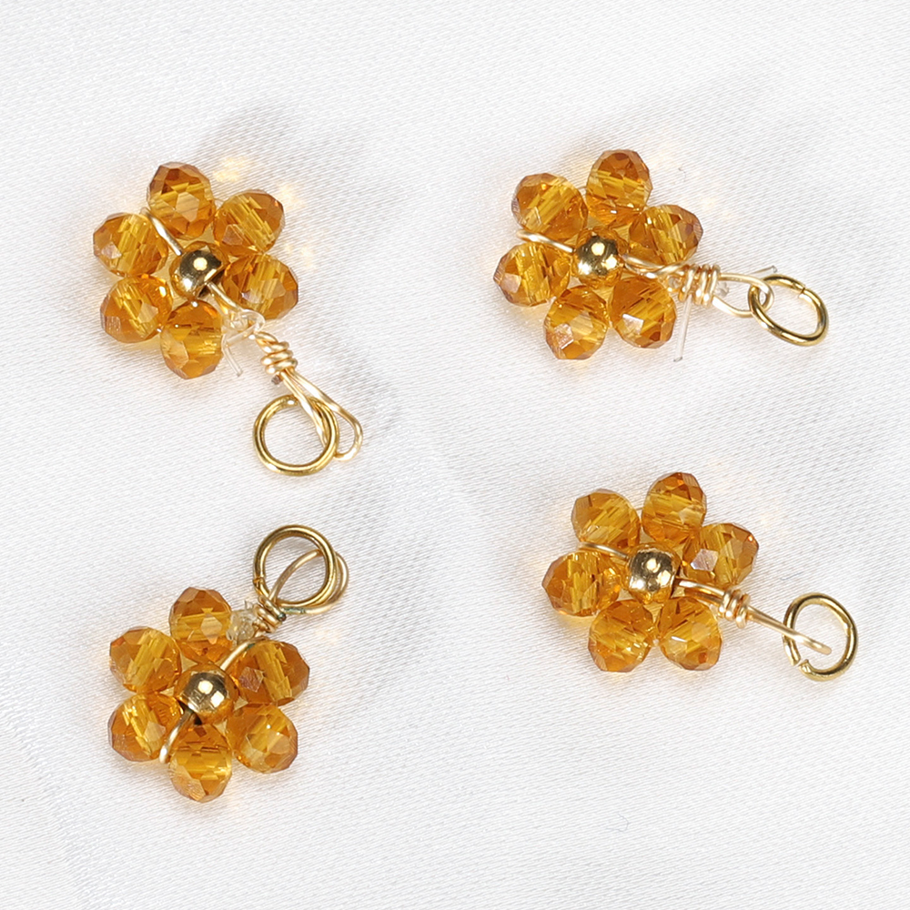 20 piezas de cuentas de perlas de imitación de flores de acero inoxidable, colgantes para fabricación de joyería, accesorios para pulseras y collares hechos a mano DIY: Pistola negra plateada