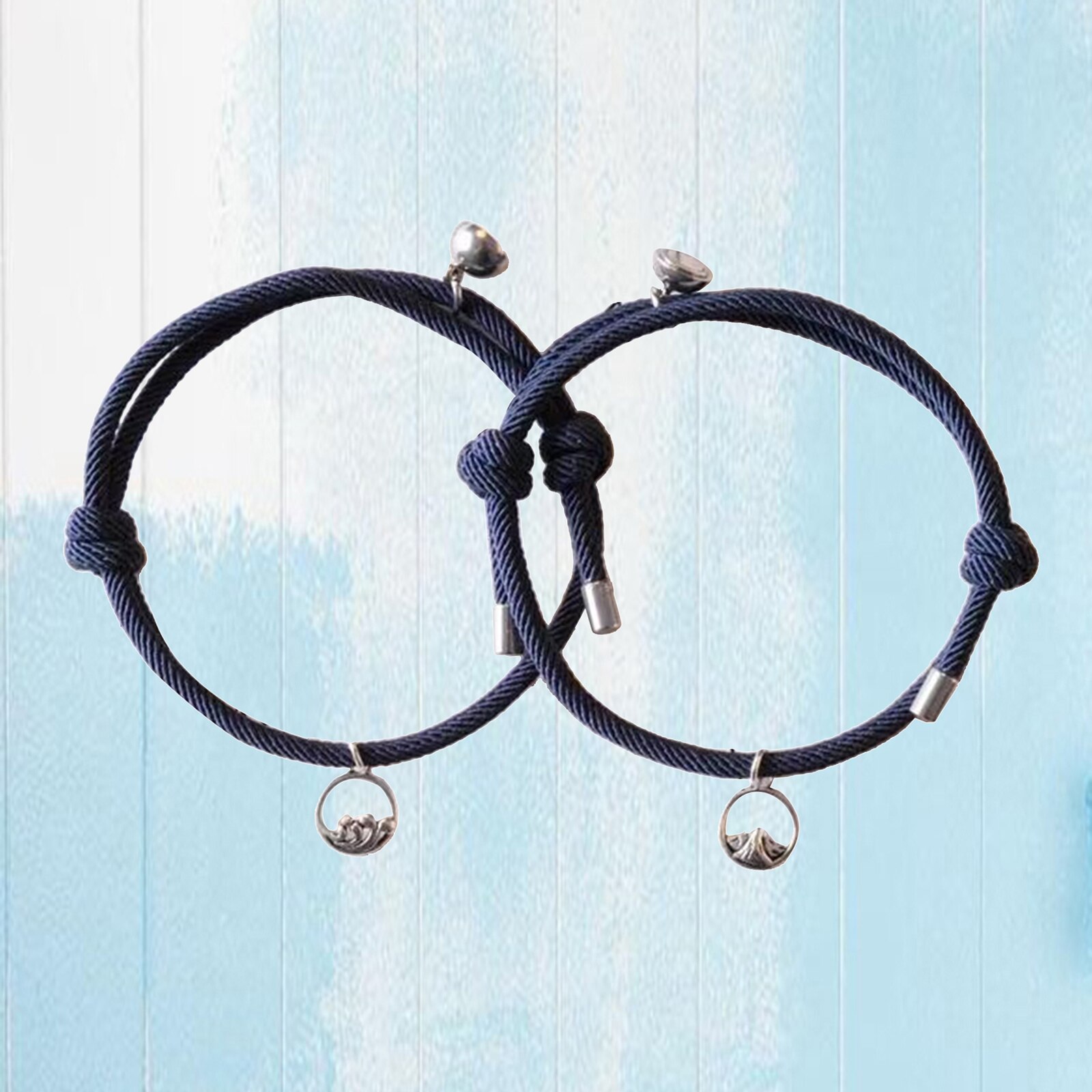 Liebhaber Passenden Armbinde Geflochtene Magnetische Abstand Armbinde Rosa: Blau