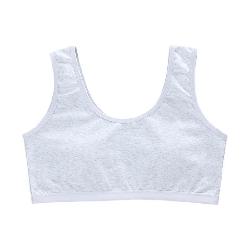 Sujetador de entrenamiento para niñas, sostén sin costuras, sin relleno, tirantes anchos, Color sólido: H