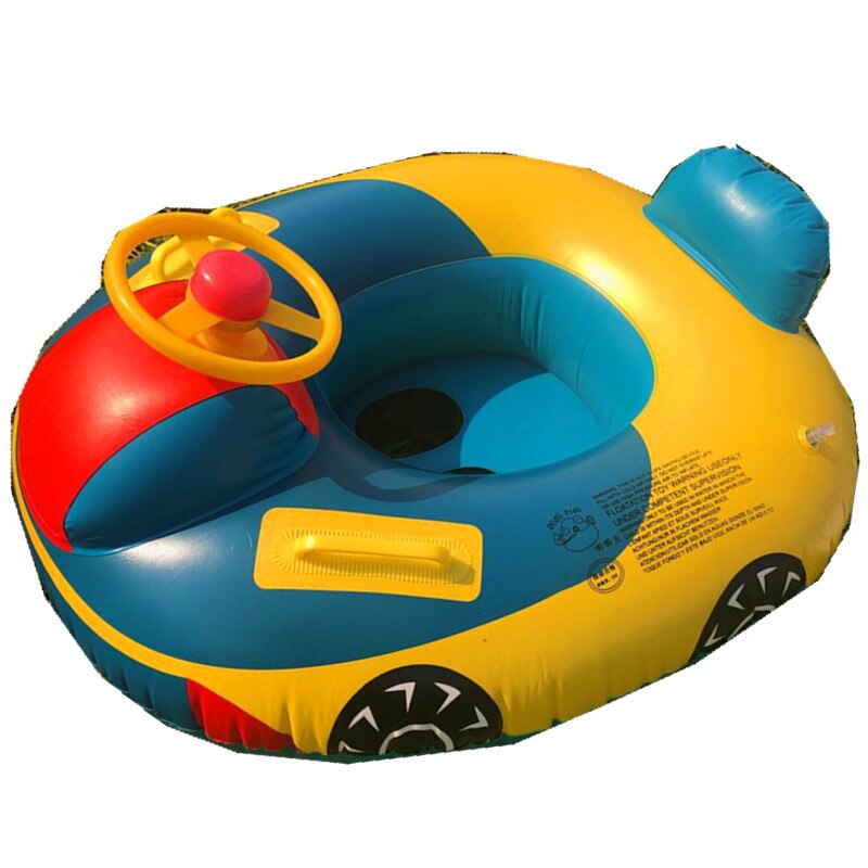 Car Horn Boat 0-6 Years Old Infants And Toddlers Playing In The Water Swimming Seat Steering Wheel With Awning Inflatable Toys