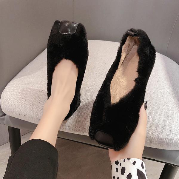 Loafers Bont Mocassin Schoenen Witte Sneakers Vierkante Teen Vrouwen Soft Slip-On Mode Vrouwen Herfst Mocassins Winter casual: 1 / 38