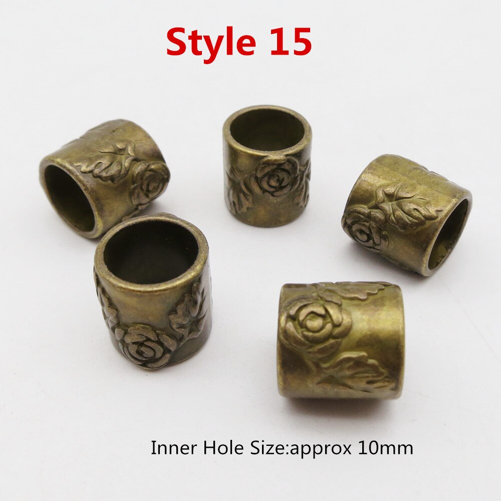 5 Stks/pak Big Hole Viking Haar Vlecht Dread Dreadlock Baard Kralen Ringen Buis Voor Vrouwen Mannen Haaraccessoires