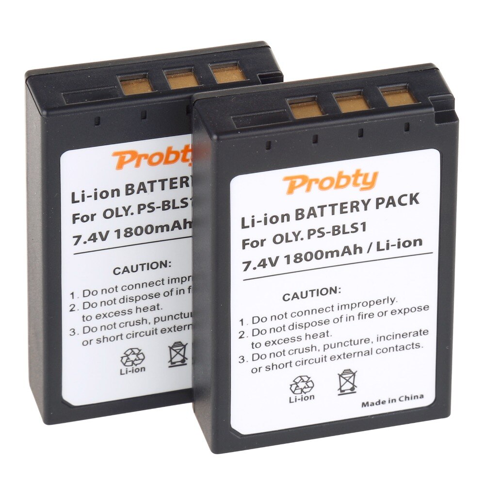 Probty 2 pcs PS-BLS1 BLS-1 BLS1 Batterij voor Olympus E-400 E-410 E-420 E-450 E-600 E-620 PEN E-P1 E-P2 E-P3 e-PL1 E-PL3.