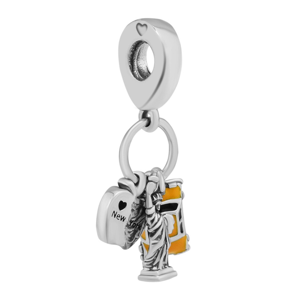 Perline 925 Sterling Silver New York Mette In Evidenza Ciondola il Fascino Misura Pendenti E Ciondoli Bracciali Gioielli FAI DA TE per Le Donne Degli Uomini del Regalo 02775