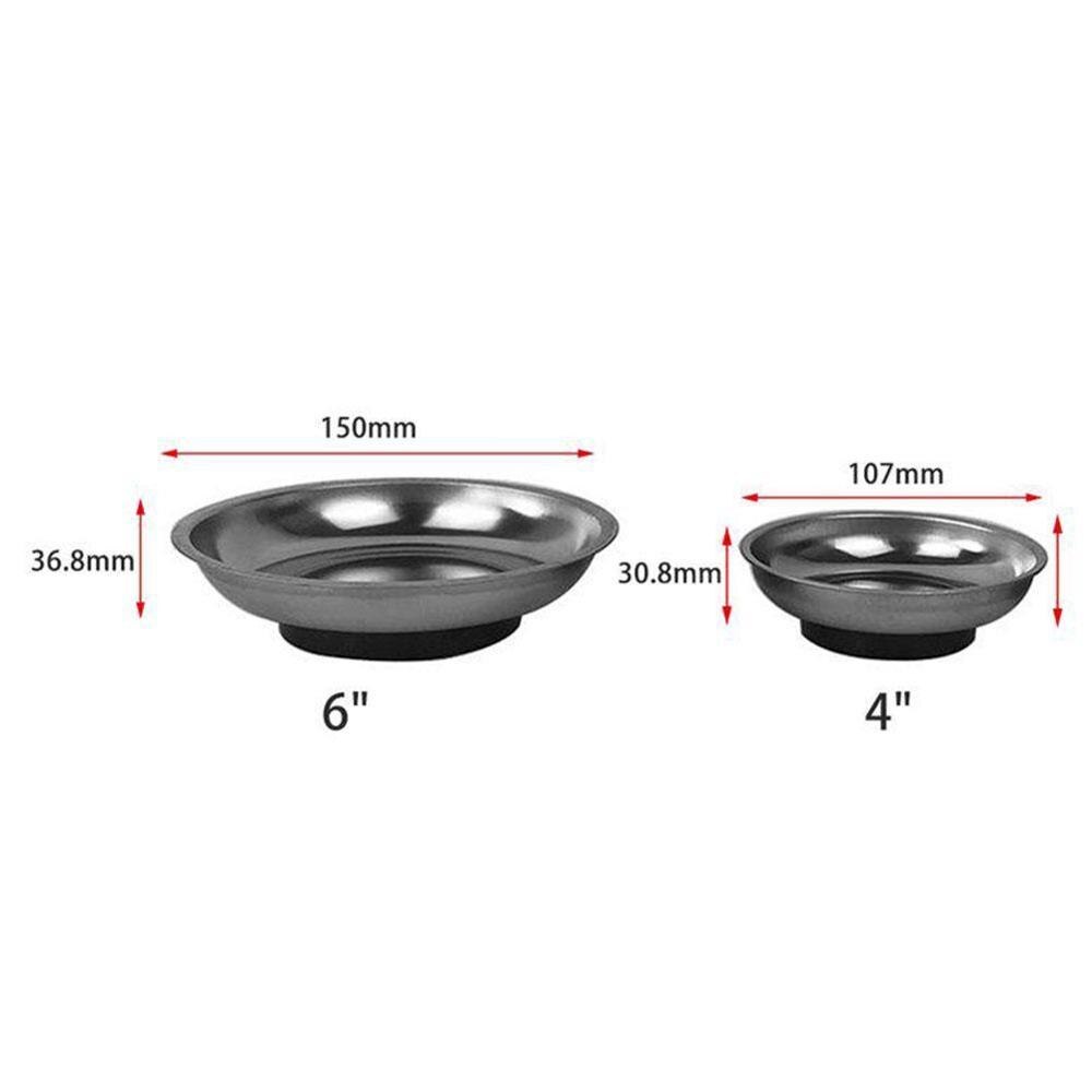 4 " 6 " magnetiske dele bakkeplade skruer møtrik bolt opbevaringsholder rustfri rund skål bil stål container reparation organizer også  c8 f 3