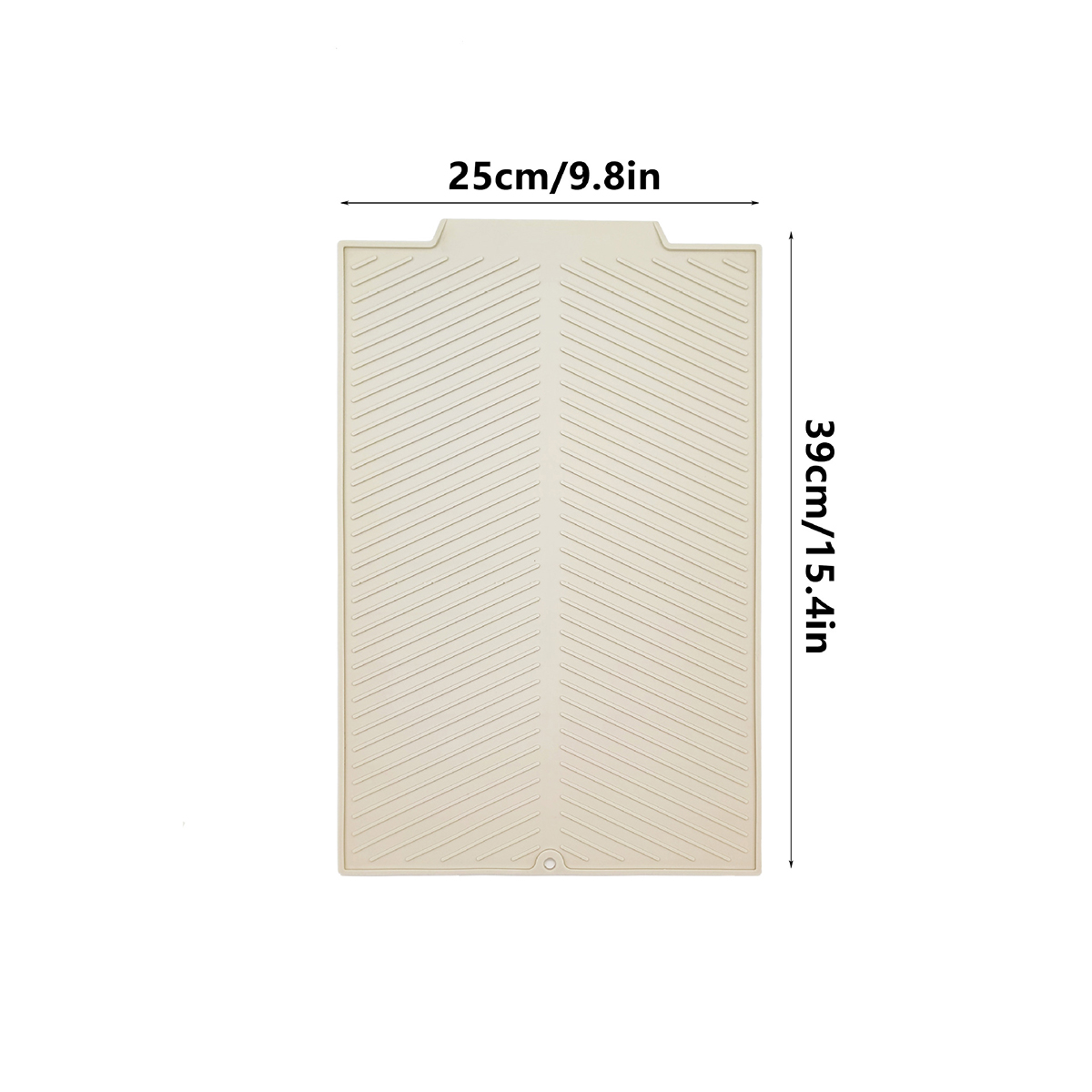 Aanrecht Drainage Mat Hoge Temperatuur Siliconen Keuken Drainage Mat Snelle Drainage Potten, Vaatwasmachinebestendig: S / Ivoor