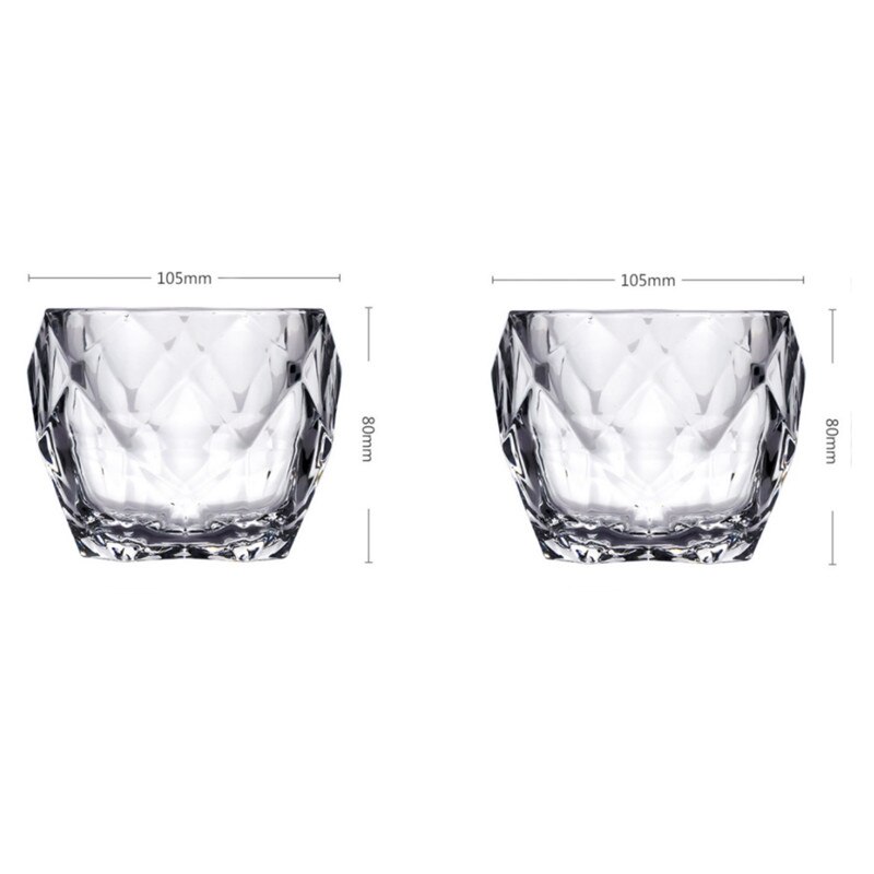 Transparante whiskybekers geometrische kristallen wodka beker huishoudelijke wijn cocktailbeker bar bier likeur mok drinkgerei: 2 stuks