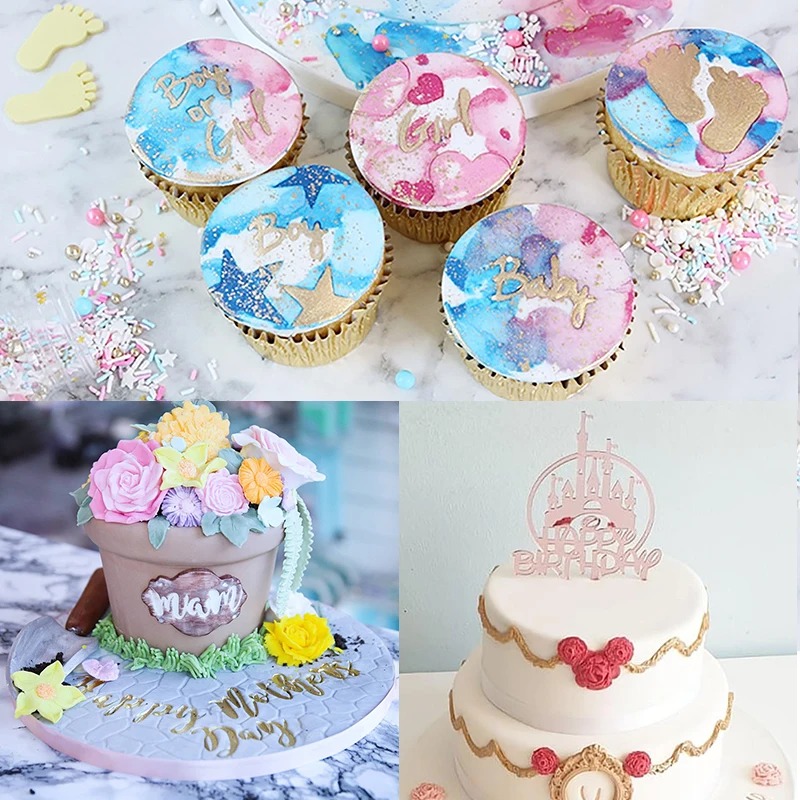 Kageværktøjer store bogstaver alfabet tal præget bogstav udstikker form dreng pige cookie udstikker stempel fondant køkkenværktøj