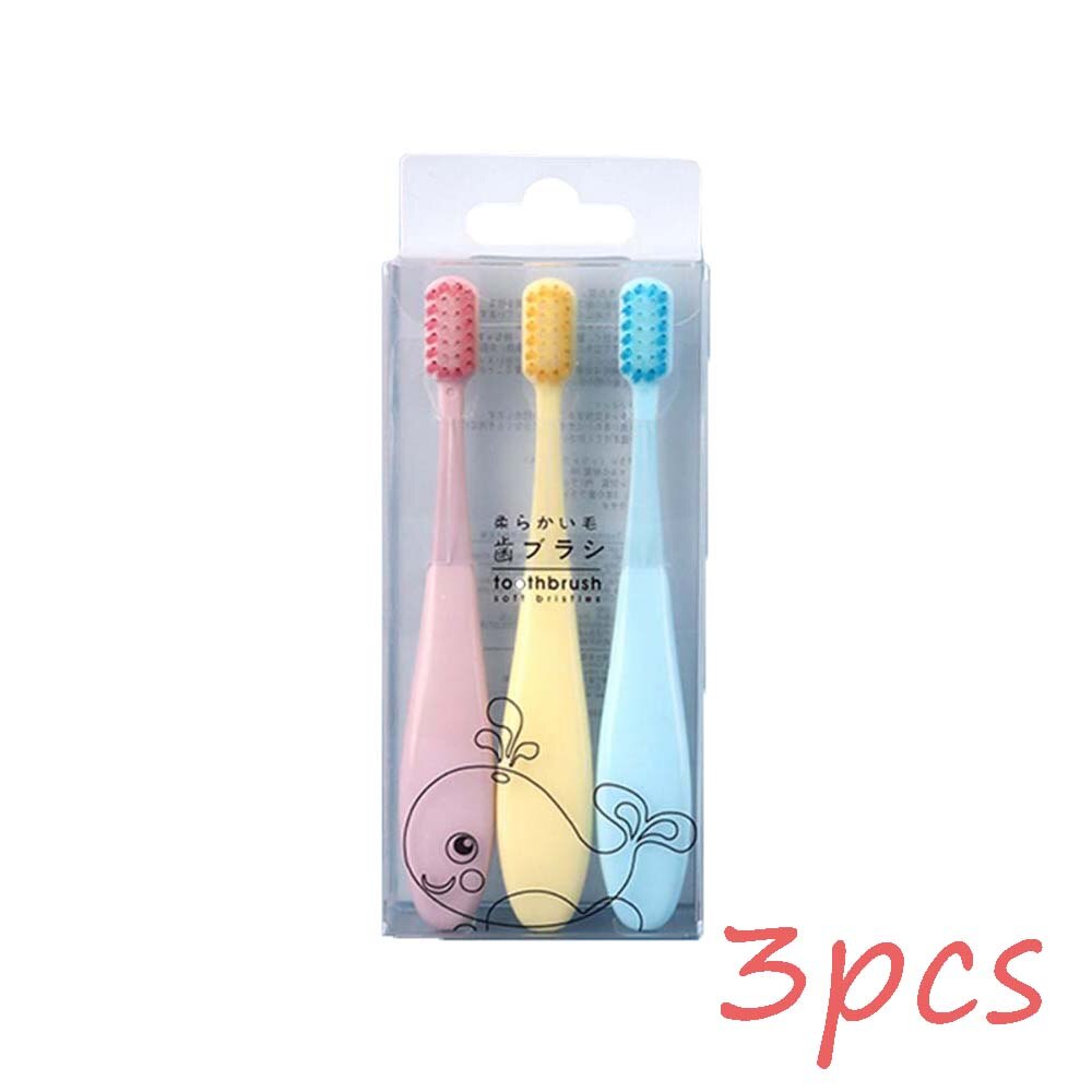 Cepillo de dientes para bebés de 3 uds, cepillo de dientes de piel suave para niños, cepillo de dientes para Aprendizaje de bebés, cuidado Dental para niños: Default Title