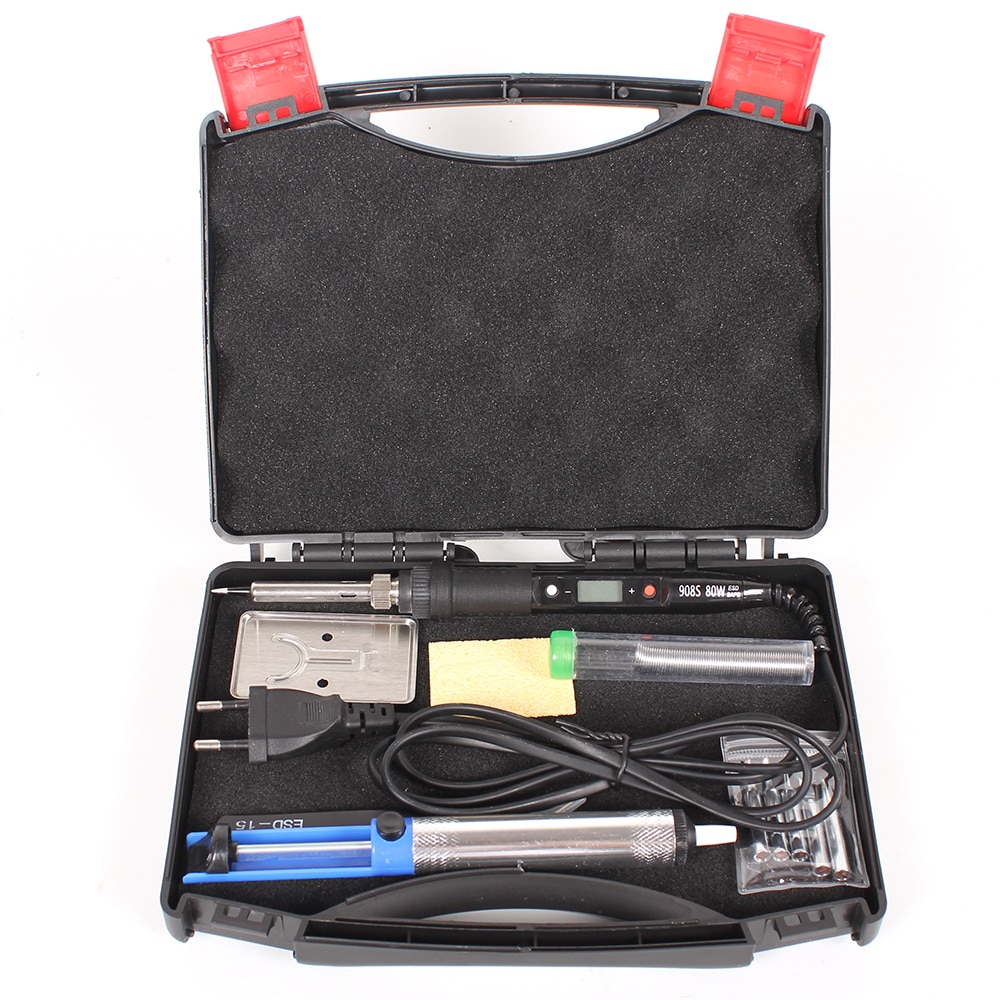 Fer à souder électrique avec affichage numérique LCD 80W, température réglable, Station de soudage à la main, Kit d&#39;outils de réparation