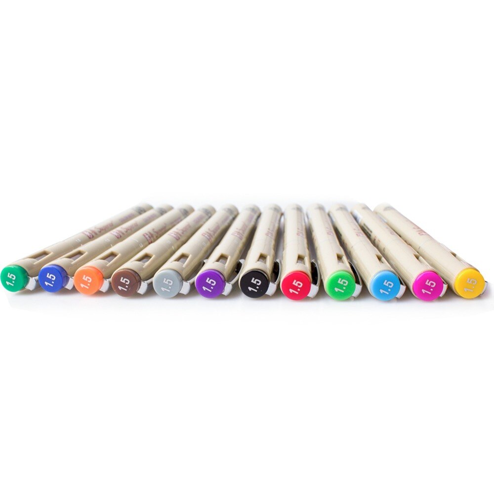12 Uds. Bolígrafos de tinta de precisión, bolígrafo de punta fina Pigma micrón, delineador, Multiliner, ilustración de artista, dibujo, dibujo técnico