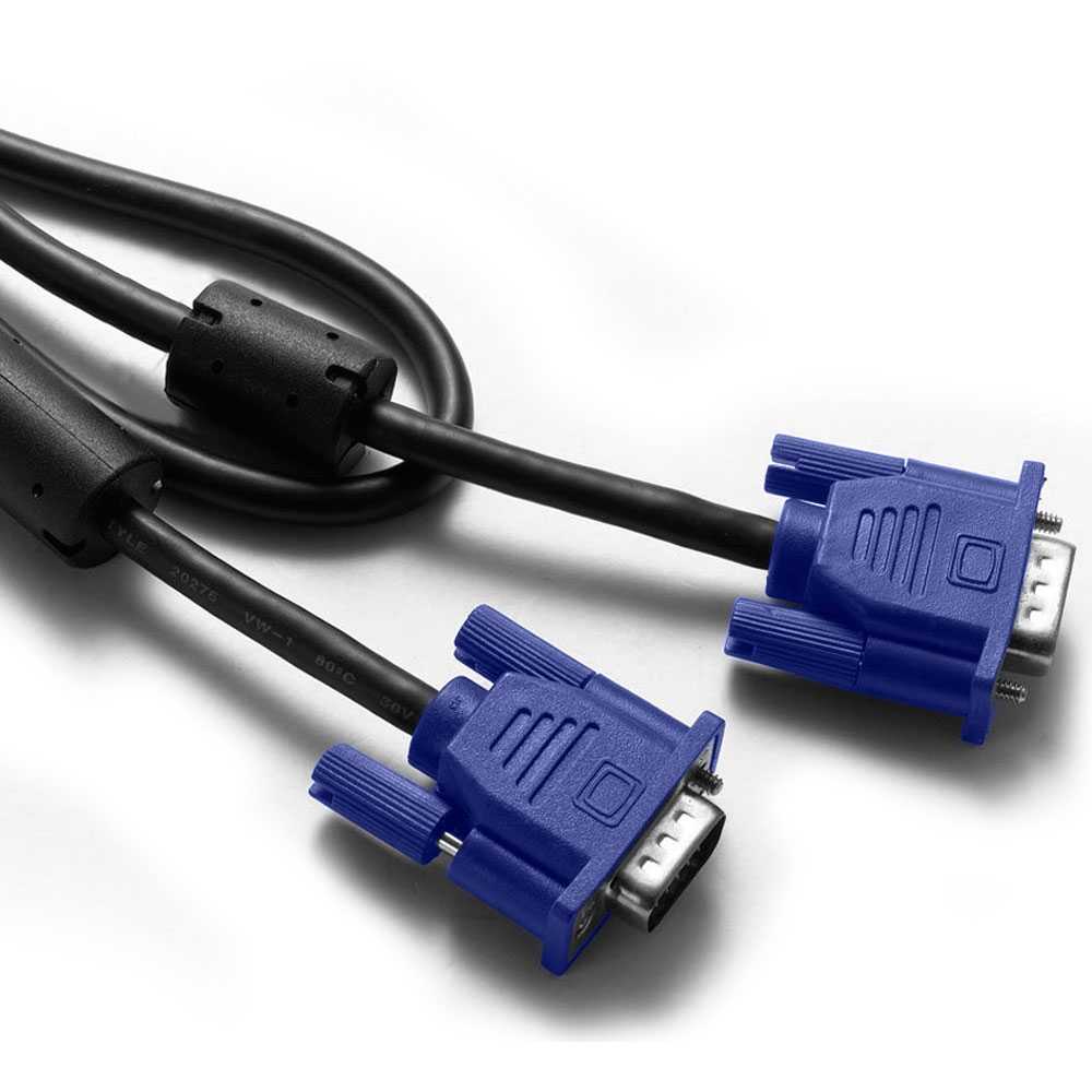Câble Connecteur DSub D-Sub SVGA VGA 15 Pin Broches Mâle vers M Full HD 1080P pour Ecran PC Moniteur Vidéo Projecteur