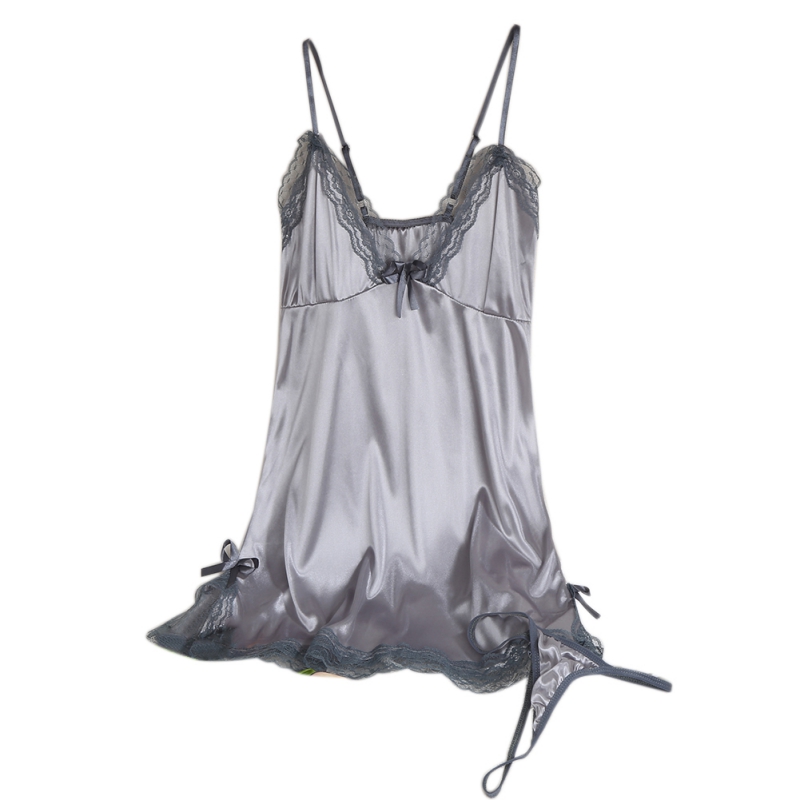 Zwangere Vrouwen Sling Kant Nachtkleding Vrouw Sexy V-Hals Nachthemd Sexy Nachthemd Veterzijde Comfortabele Nachtkleding: Black