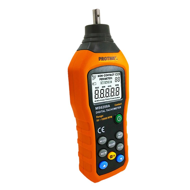 Peakmeter Digitale di Alta Qualità Portatile Contagiri PM6208A con Data Hold vel