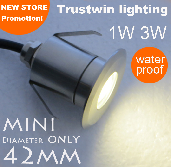 Mini spot lumineux LED encastrable dans le sol, imperméable, pour l'extérieur, 12/24/110/220V, 1/3W, 4 unités