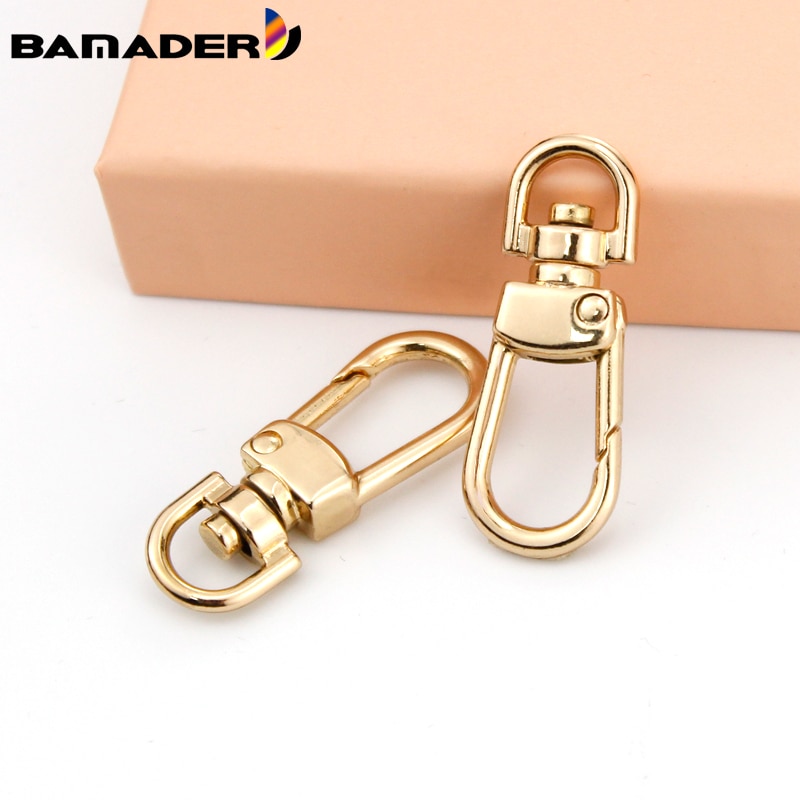 Bamader 2 pçs saco de metal fivelas diy destacável snap gancho gatilho clipes fivelas para pulseira de couro chaveiro pet trela ganchos 5 cor