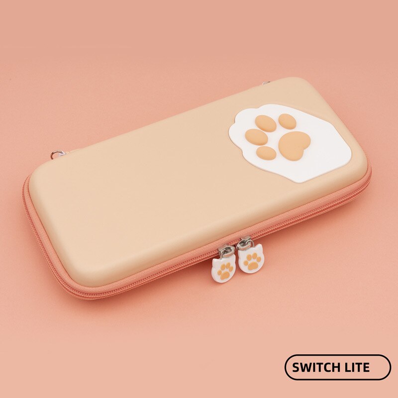 Coloré chat patte interrupteur sac de rangement Silicone couverture rigide coque étanche boîte NS Lite jeu étui pour Nintendo Switch accessoires: Orange Switch Lite