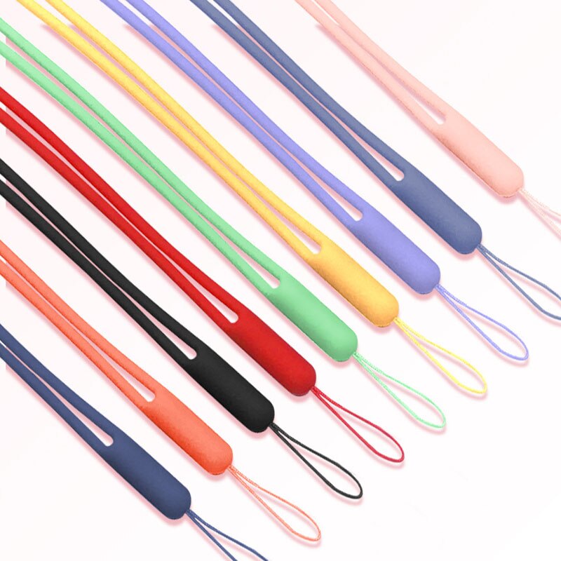 Korte Siliconen Mobiele Telefoon Lanyard Houder Telefoon Pols Bandjes Lanyards Sleutelhanger riem Id-kaart Gym USB Badge Koord Opknoping Touw
