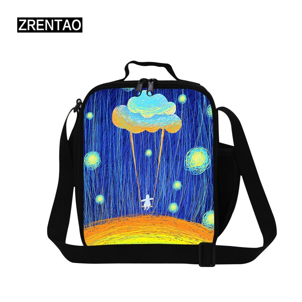 Zrentao barn lunsjkjølere enkelt skulder måltidsboks bag picnic firkantet mat isolasjonspose for å jobbe utendørs: Design 5