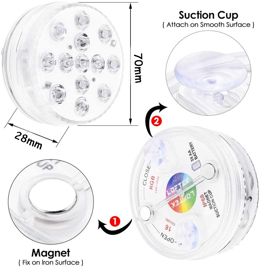 13 LED Remote Controlled RGB Submersible Light Battery Operated Underwater Night Lamp For Swimming Pool Underwater Night Lights