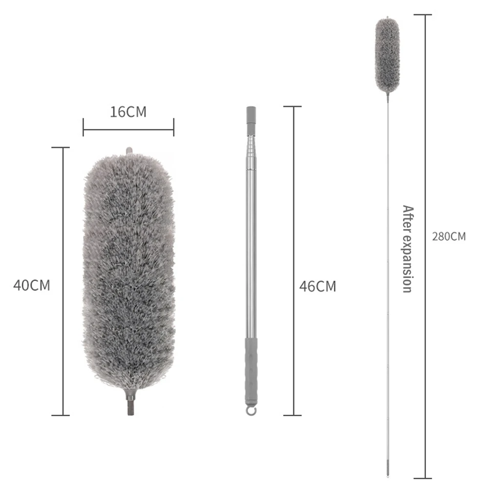 Microfiber Duster Extendable Duster Cleaner Brush Telescopic Ceiling Microfiber Brushes Bendable Dust Cleaning: MULTI