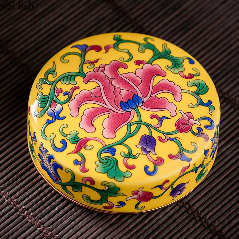 Tea Caddy Ceramic Jar Tea Box Storage Tank Kitchen Food Container Decorative Jar Tea Organizer Tea Tins Organize Box Sugar Bowl