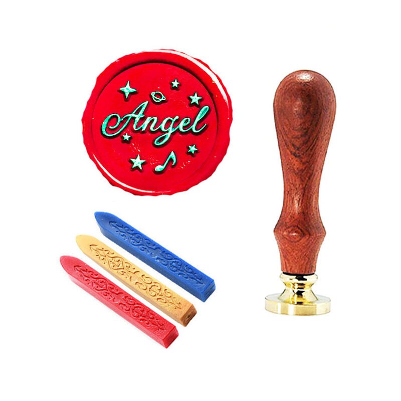 Engel stjerne univers voksforsegling stempel kunst håndværk vokssæl stempel metal stempel bryllup invitationsbrev: 1 stempel med voksforsegling