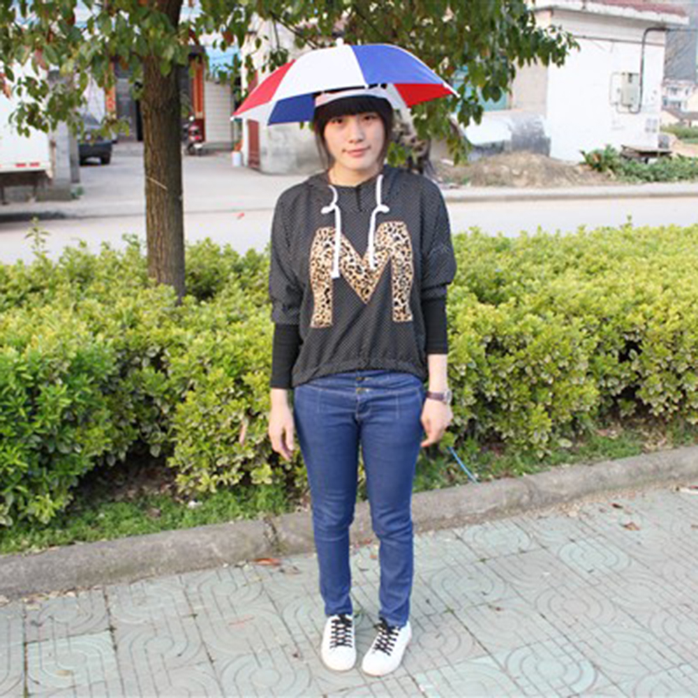 Foldable Outdoor Umbrella Hat 55cm Fishing Hiking Golf Headwear Sun Umbrella Cap Hands Free Protable Fishing Cap For Women Men