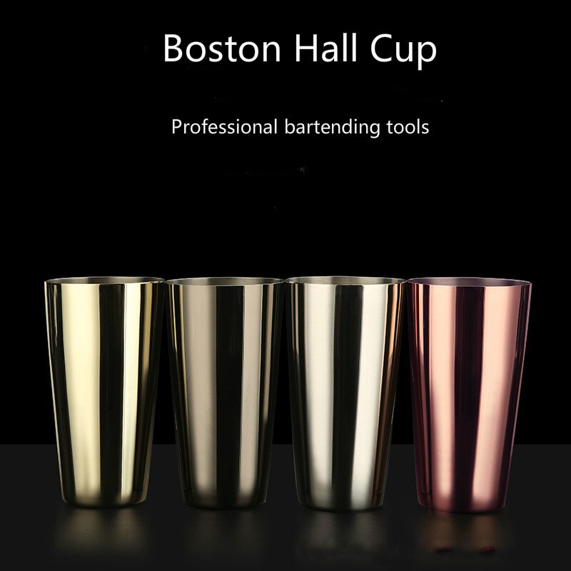 Jarra para batidos de leche, vaso Boston Hall de 820ml, fabricación de cóctel americano, barra de Metal de vidrio, herramienta de Bar de oro rosa
